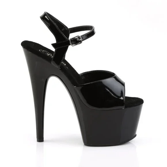 Pleaser Adore-709 Black Platform Heels - Picture 2 of 3